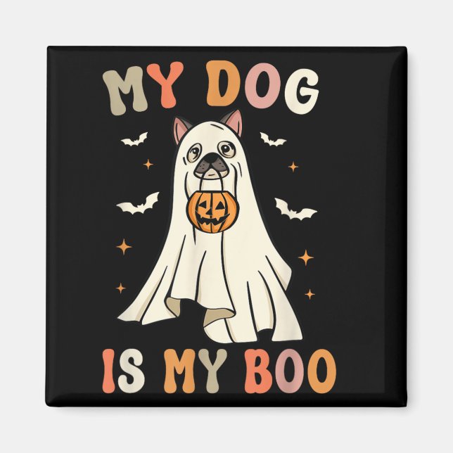 Imã Meu Cachorro é Meu Amor Fantasma de Halloween (Frente)