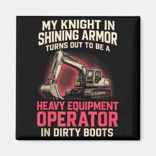 Imã Meu Cavaleiro Operador de Equipamento Pesado Brilh