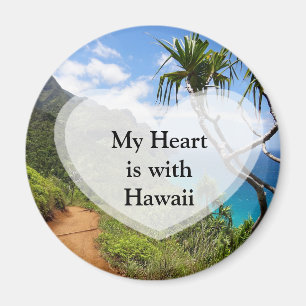 Imã Meu coração está com o botão Hawaii