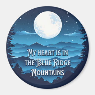 Imã Meu coração está no ímã das Montanhas Blue Ridge