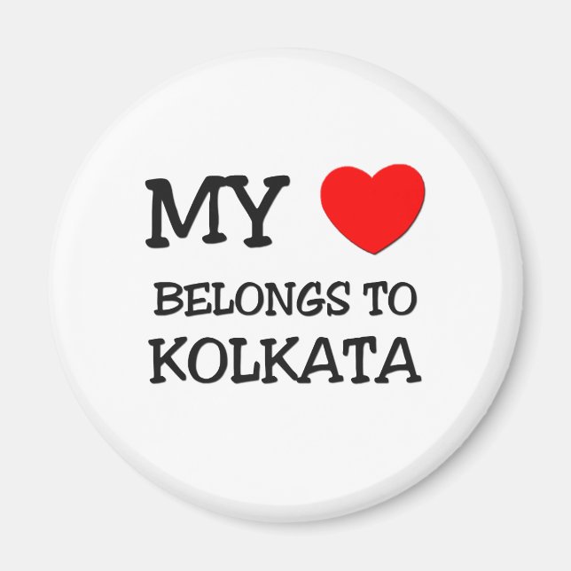Imã Meu coração pertence a KOLKATA (Frente)