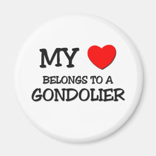 Imã Meu coração pertence a um GONDOLIER