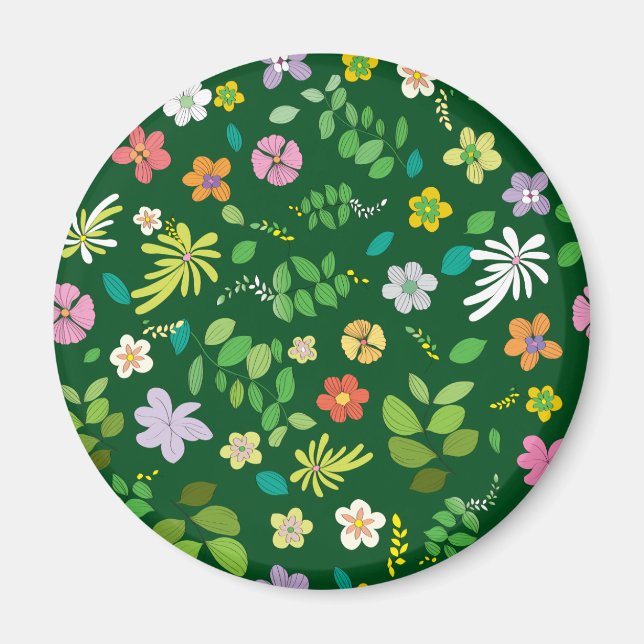 Imã Meu Design de Flor 4 (Frente)