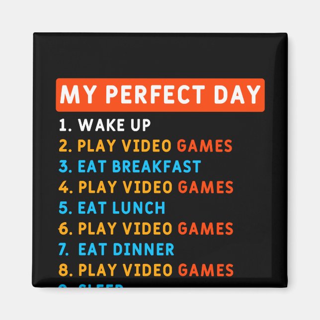 Imã Meu dia perfeito - Jogos (Frente)