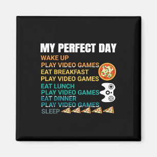 Imã Meu Dia Perfeito Pizza Video Games Controle de Jog