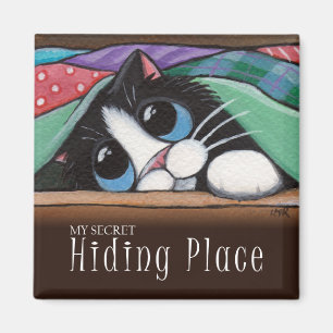 Imã Meu esconderijo secreto - ímã do gato