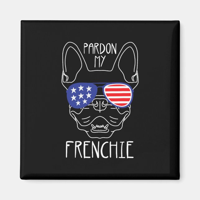 Imã Meu Frenchie - Cachorro Francês Divertido Bandeira (Frente)