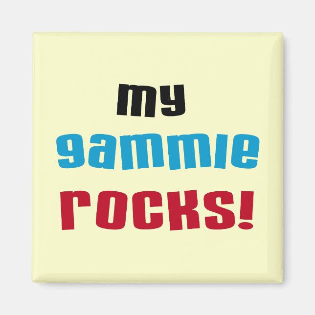 Imã Meu Gammie Rocks T shirts e presentes (Frente)