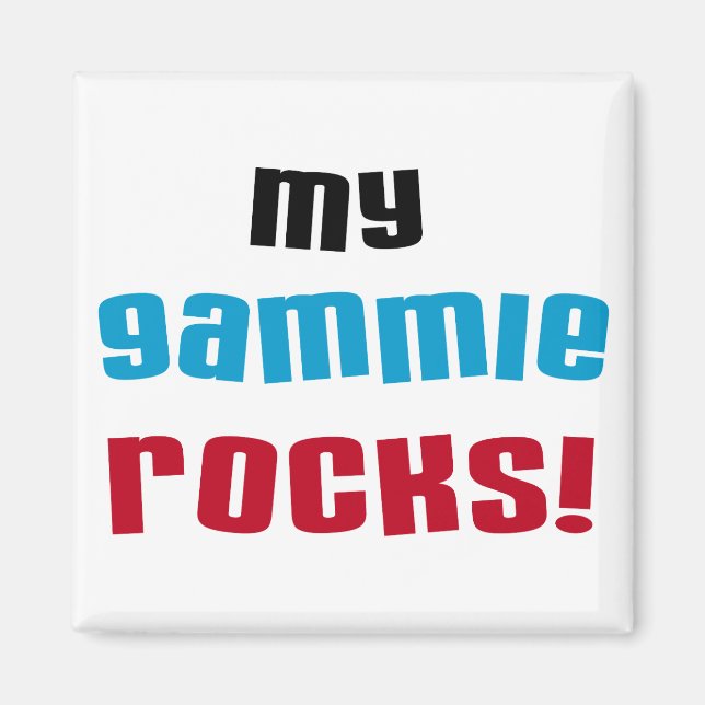 Imã Meu Gammie Rocks T shirts e presentes (Frente)