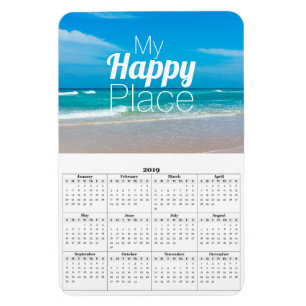 Ímã Meu Lugar Feliz Turquoise Sandy Beach