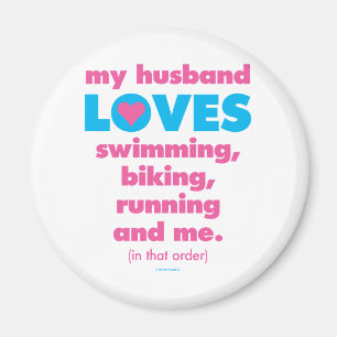 Imã Meu marido ama Triathlons (o texto somente)