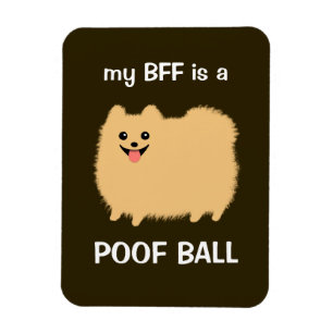 Ímã Meu melhor amigo é um POOF BALL - Engraçado Cão Po