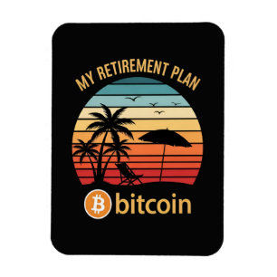 Ímã Meu Plano de Aposentadoria Bitcoin Praia Pôr do So