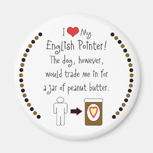 Imã Meu ponteiro do inglês ama a manteiga de amendoim
