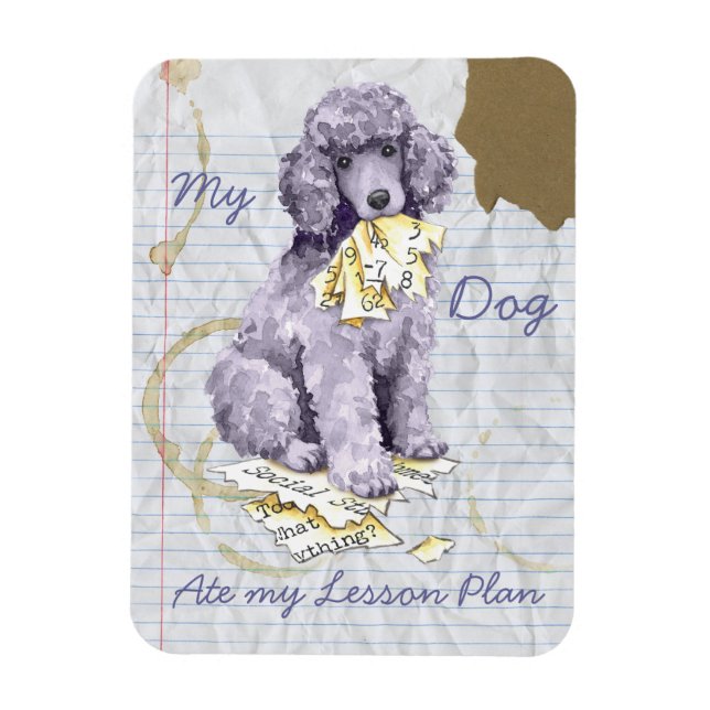 Ímã Meu Poodle Padrão Comeu meu Plano de Lição (Vertical)