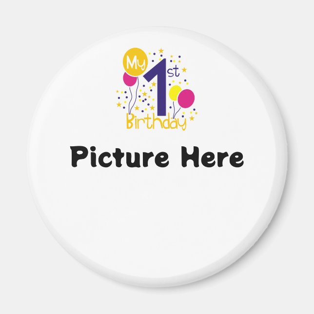 Imã Meu primeiro aniversario (Adicionar imagem) (Frente)