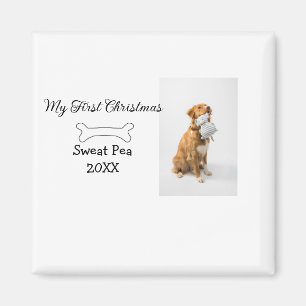 Imã Meu primeiro Natal nome da foto do animal de estim