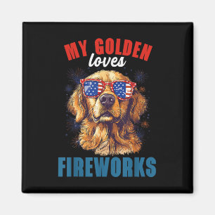 Imã Meu Retriever Adora Fogos De Artifício 4 De Julho 