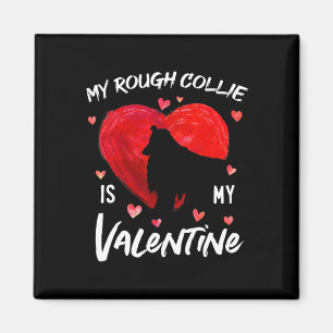 Imã Meu Rough Collie é meu Coração de Valentim Rough C