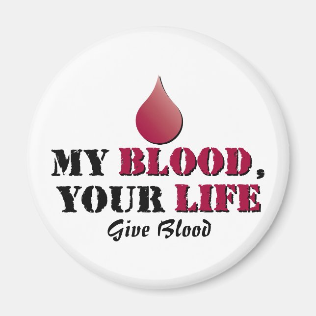 Imã Meu sangue - sua vida - Dê sangue (Frente)