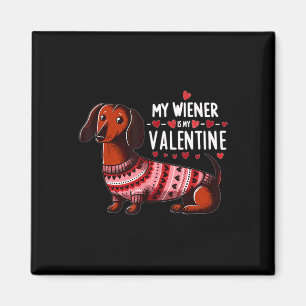 Imã Meu Wiener é meu Dia dos Namorados - Dachshund Fof