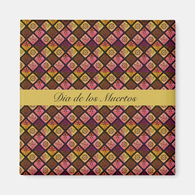 Imã Mexicano Dia de los Muertos personalizável (Frente)