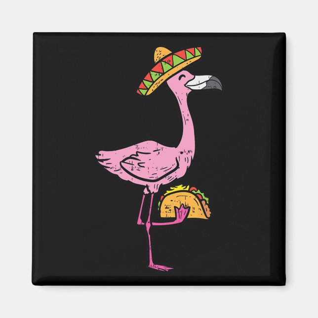Imã Mexicano Flamingo Tacos Cute Cinco De Mayo Fiesta  (Frente)