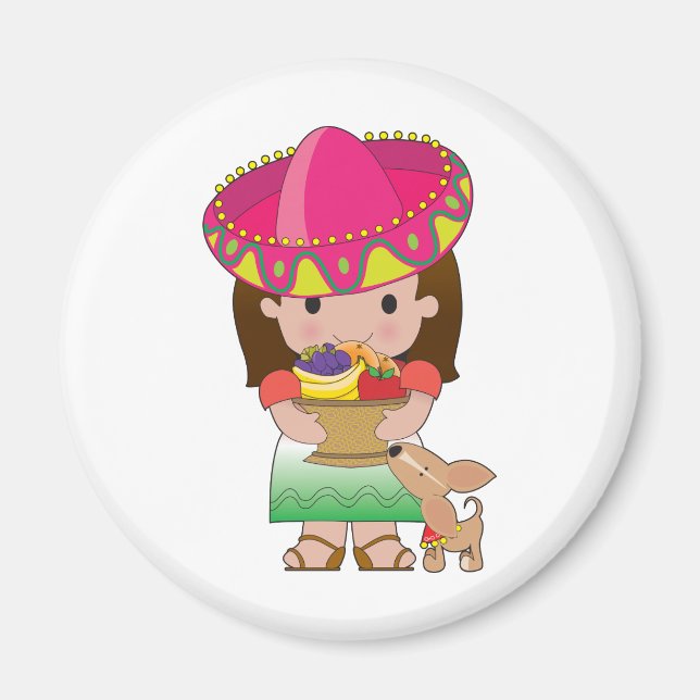 Imã Mexicano Girl and Dog (Frente)