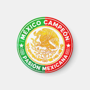 Imã México Campeão Cores da Bandeira Gráfico Brasão Re