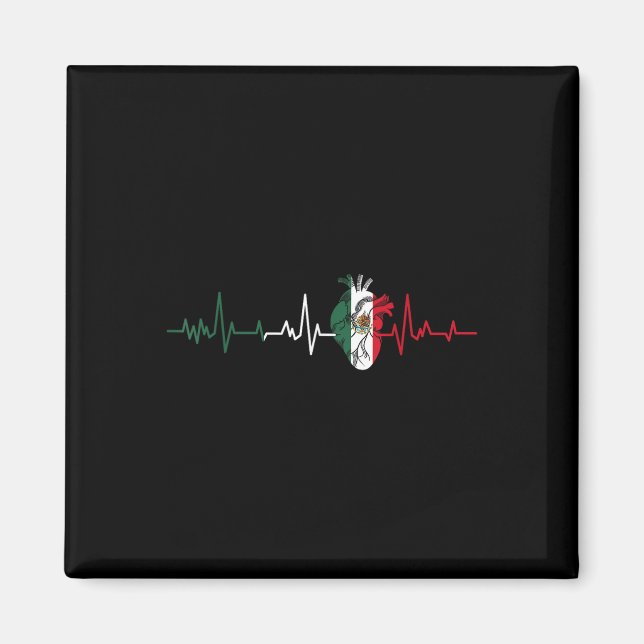 Imã México Flag Heartbeat Para Orgulho Mexicano Fl (Frente)
