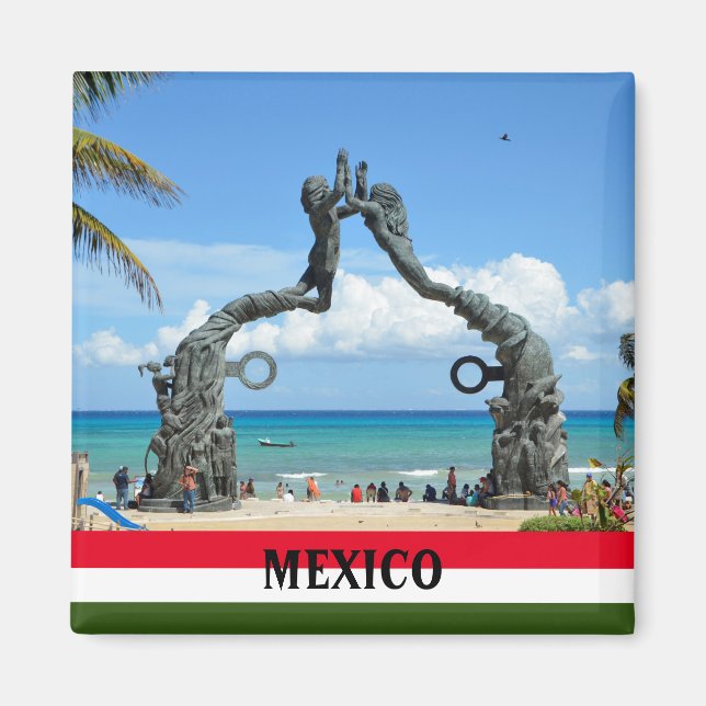 Imã México Playa del Carmen Beach Statue Souvenir (Frente)
