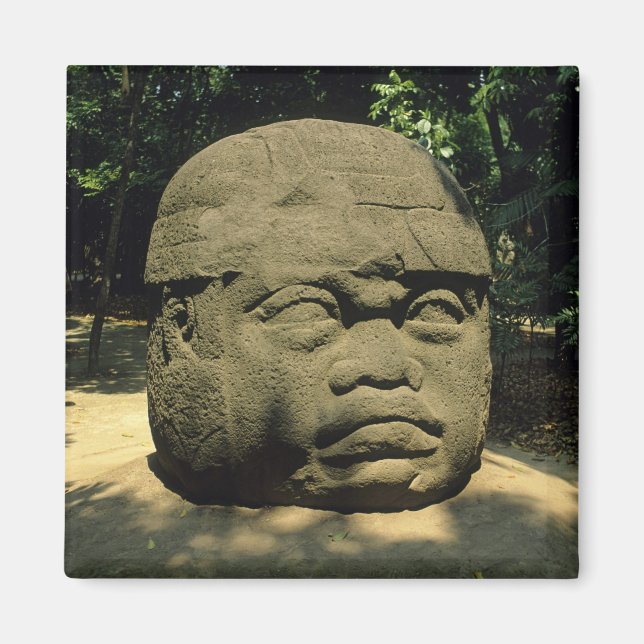 Imã México, Villahermosa, cabeça Olmec gigante, La Ven (Frente)