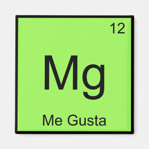 Imã Mg - Me Gusta Símbolo de Elemento de Química Mem