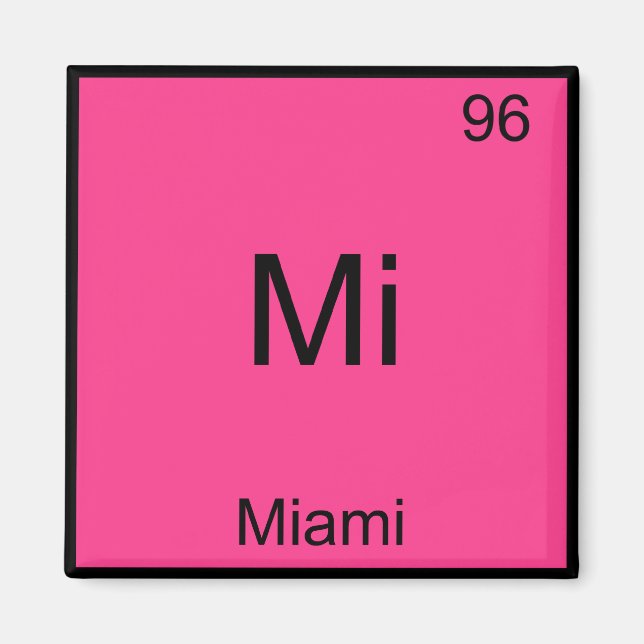 Imã Mi - Símbolo de Elemento de Química da Cidade de M (Frente)