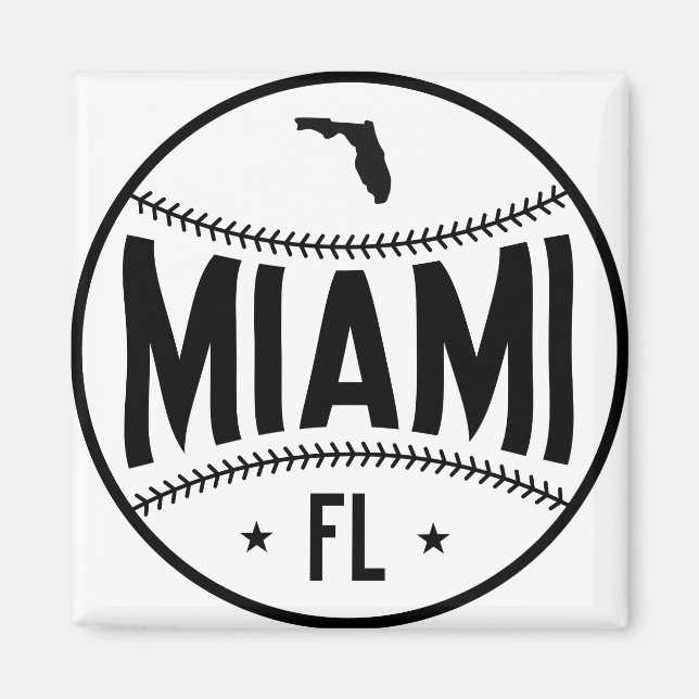 Imã Miami Baseball Themed (Frente)