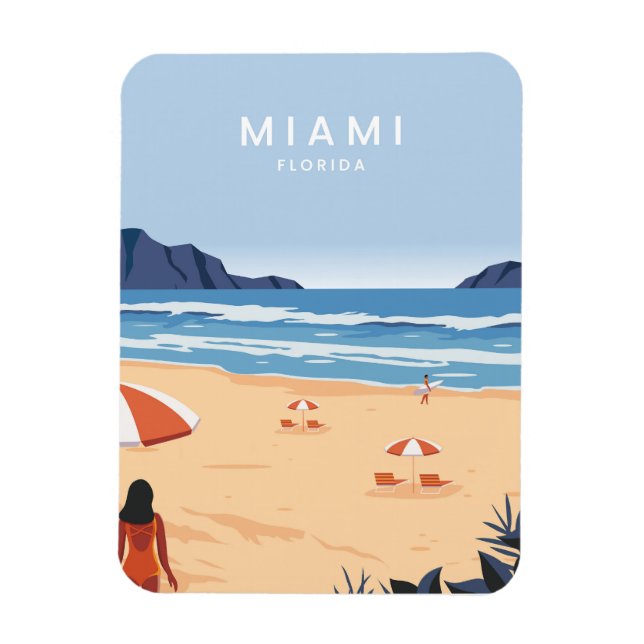 Ímã Miami Beach Flórida (Vertical)
