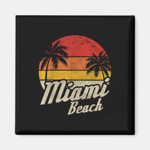Imã Miami Beach Florida Fl Vintage Sunset Retro Vacati