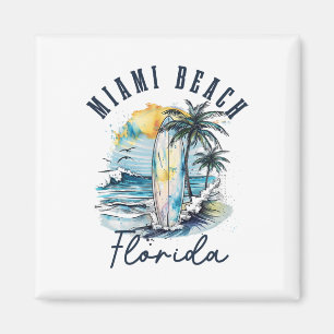 Imã Miami Beach Flórida Surf Vintage Surf Praia Surfis