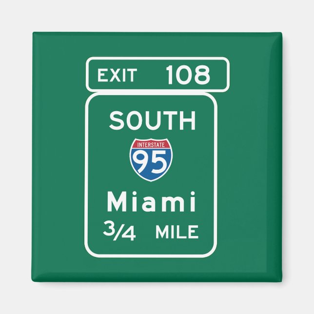 Imã Miami, FL Road Sign (Frente)