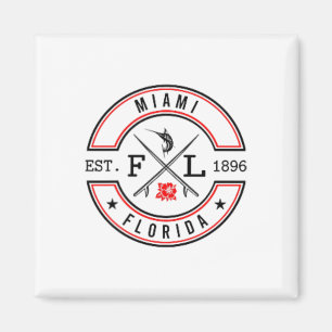 Imã Miami Flórida Fl Surfista Retro Frente à Praia E C