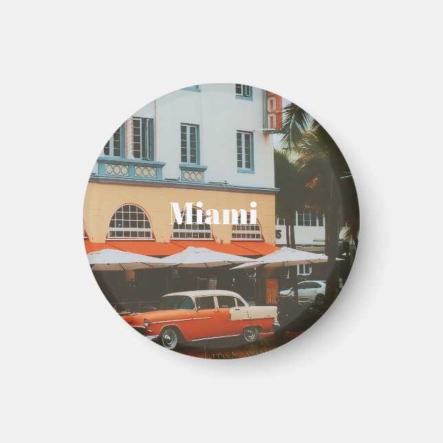 Imã Miami Ocean Drive  Lembrança de Viagem (Frente)