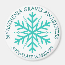 Miastenia Gravis Snowflake Warrior Magnet