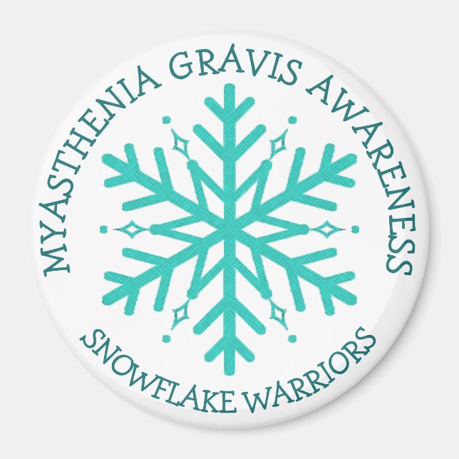 Imã Miastenia Gravis Snowflake Warrior Magnet (Frente)