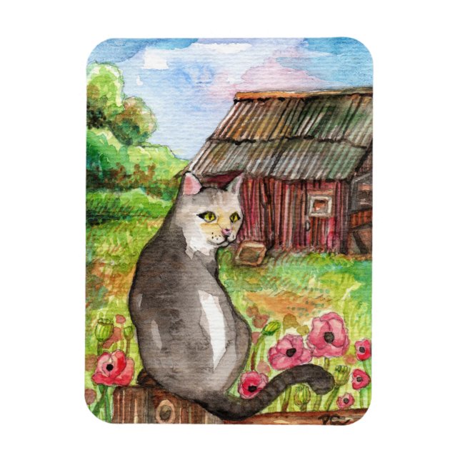 Ímã Miau no celeiro (Vertical)