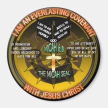 Micah Seal Grande, Magneta Redonda De 3 Polegadas