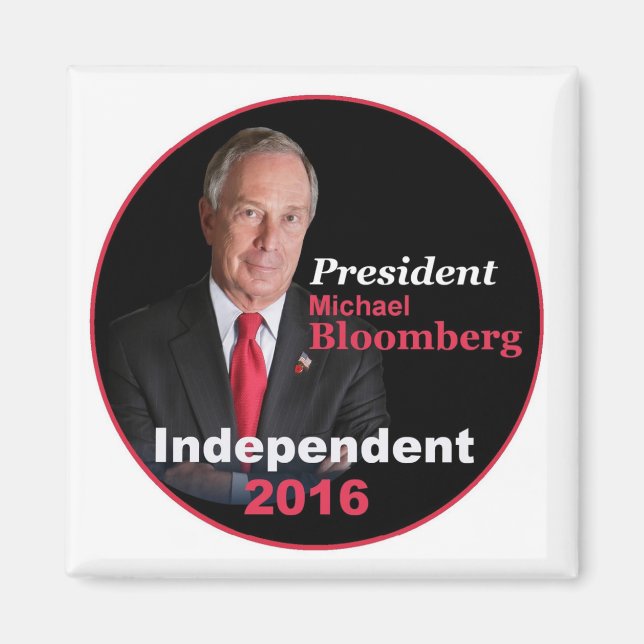 Imã Michael BLOOMBERG 2016 Magnet Quadrado (Frente)