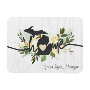 Ímã Michigan Estado Personalizado Sua Cidade Natal Rús