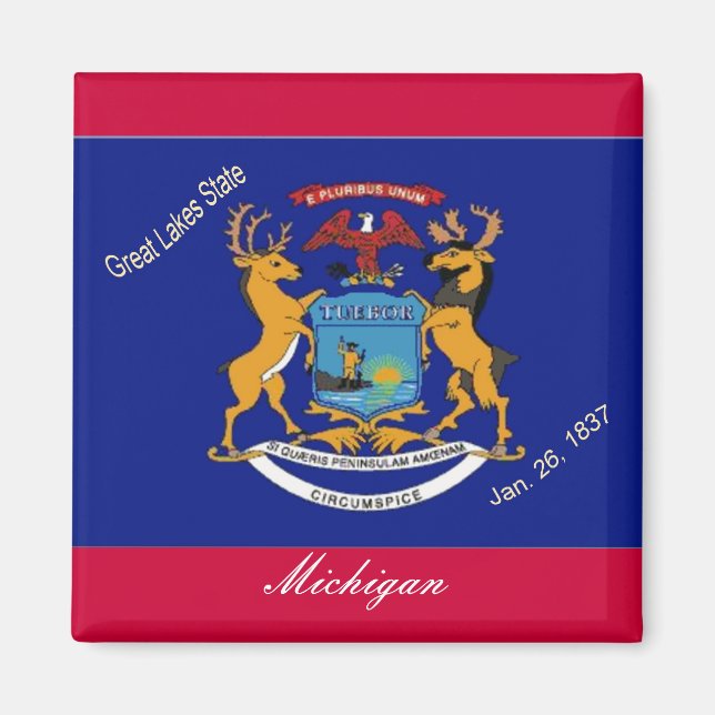 Imã Michigan Flag Magnet (Frente)