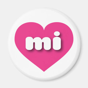 Imã MIchigan Hot Pink Heart - amor