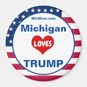 Imã Michigan LOVES TRUMP Patriotic Fridge